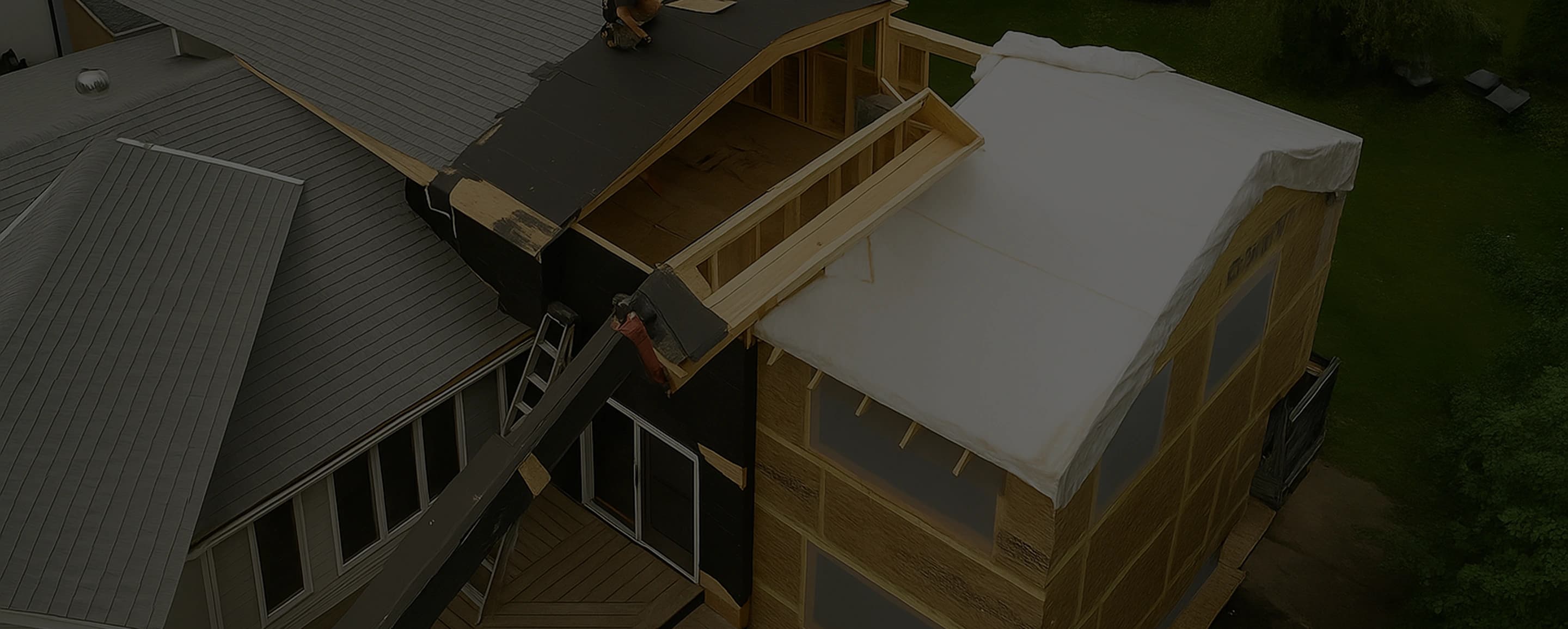 House construction aerial view