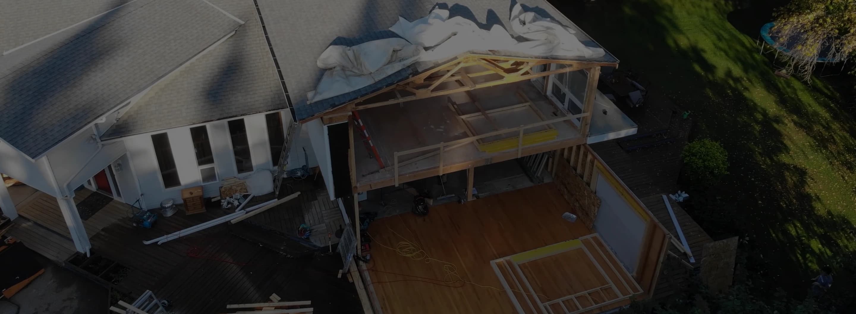 House construction aerial view