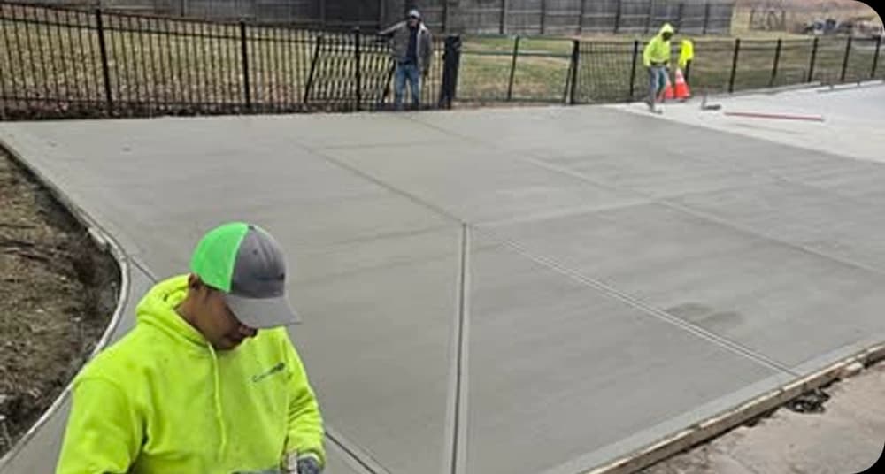Construction site with workers